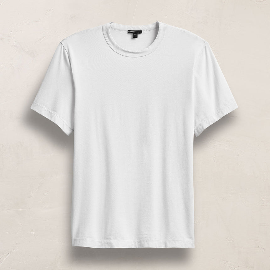 Heavy Luxe Jersey Crew in White | James Perse Los Angeles FLAT