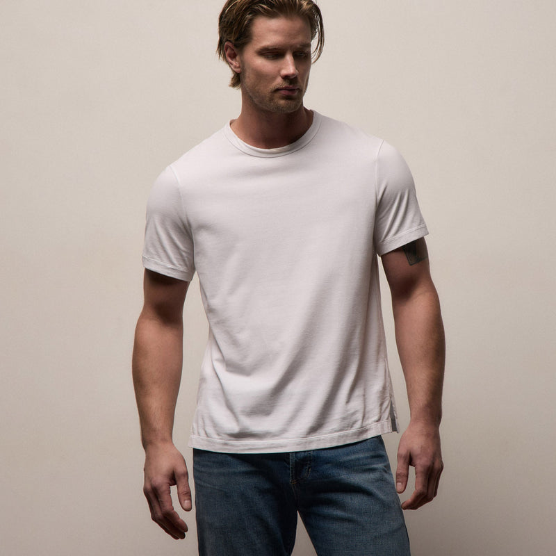 Heavy Luxe Jersey Crew in White | James Perse Los Angeles