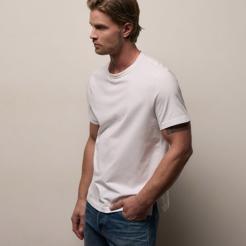 Heavy Luxe Jersey Crew in White | James Perse Los Angeles
