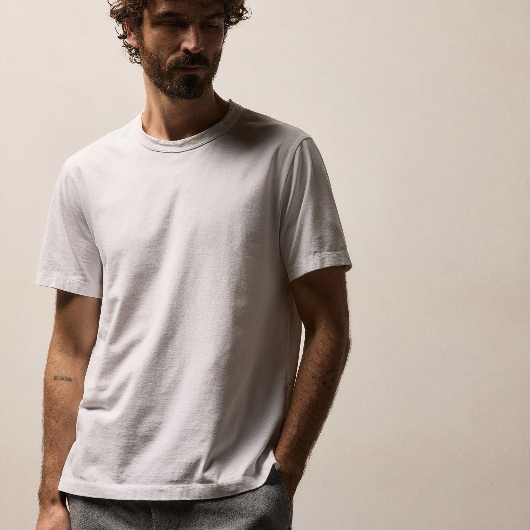Heavy Luxe Jersey Crew in White | James Perse Los Angeles