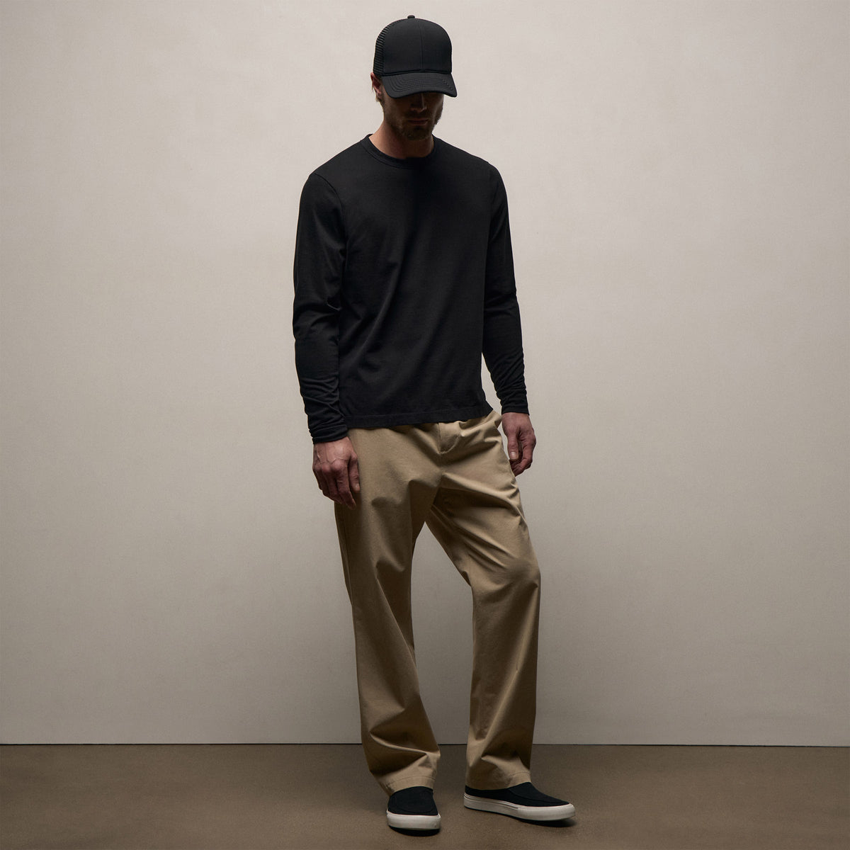 Heavy Luxe Jersey Long Sleeve in Black | James Perse Los Angeles