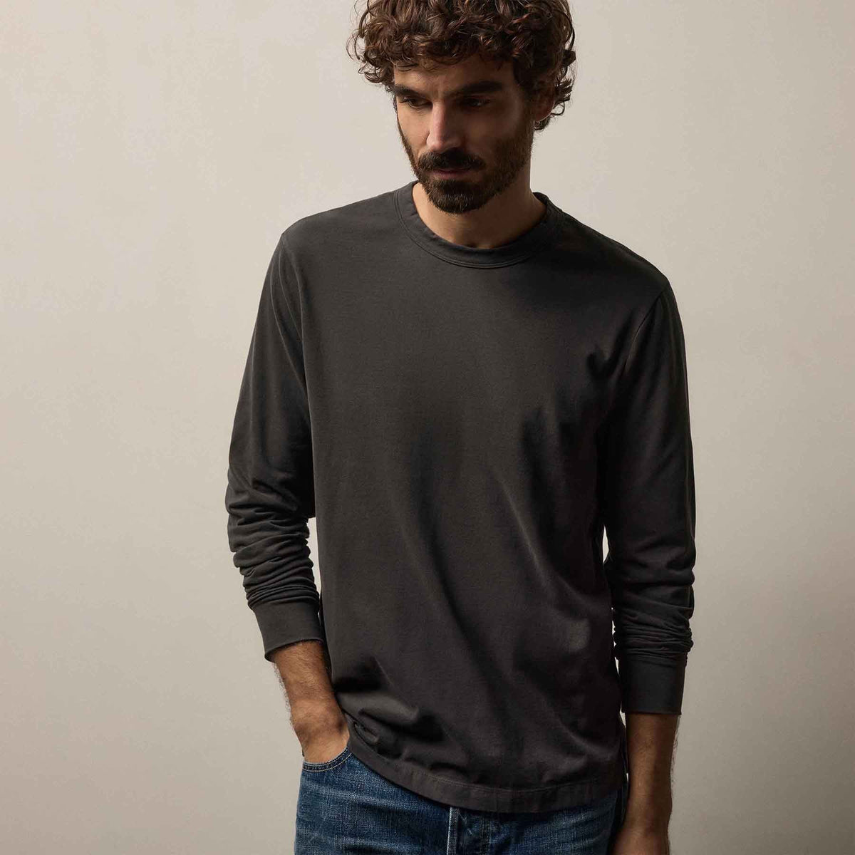 Heavy Luxe Jersey Long Sleeve in Magma | James Perse Los Angeles