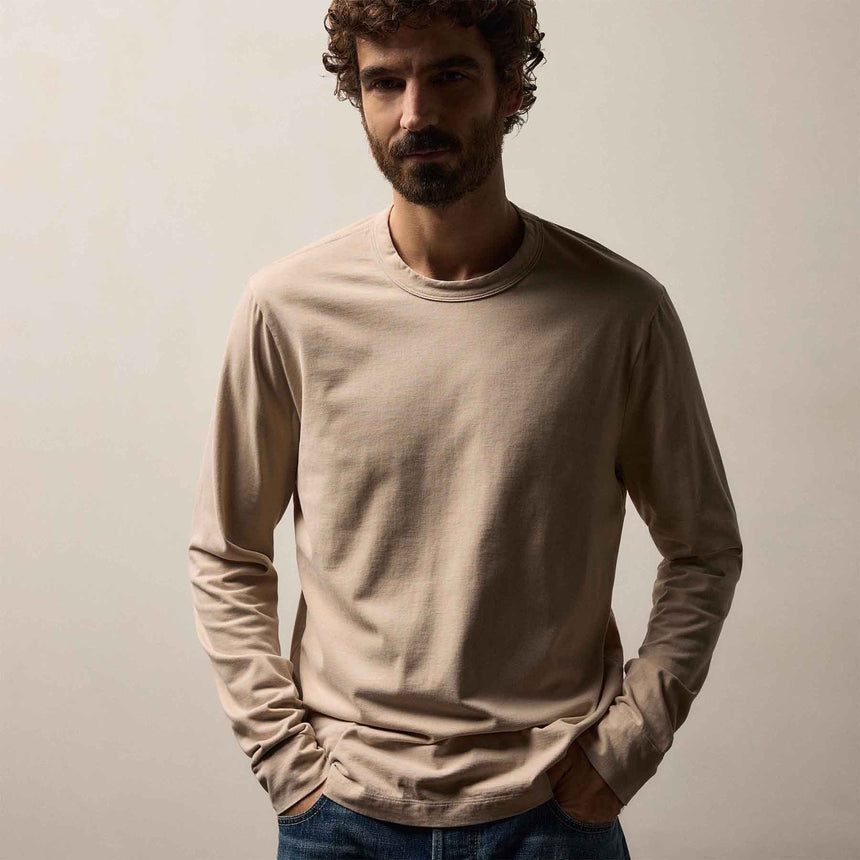 Heavy Luxe Jersey Long Sleeve in Stone | James Perse Los Angeles