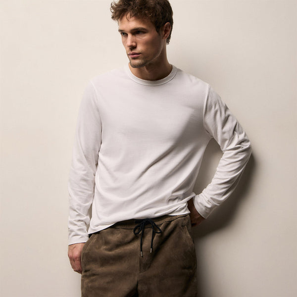 Heavy Luxe Jersey Long Sleeve in White | James Perse Los Angeles