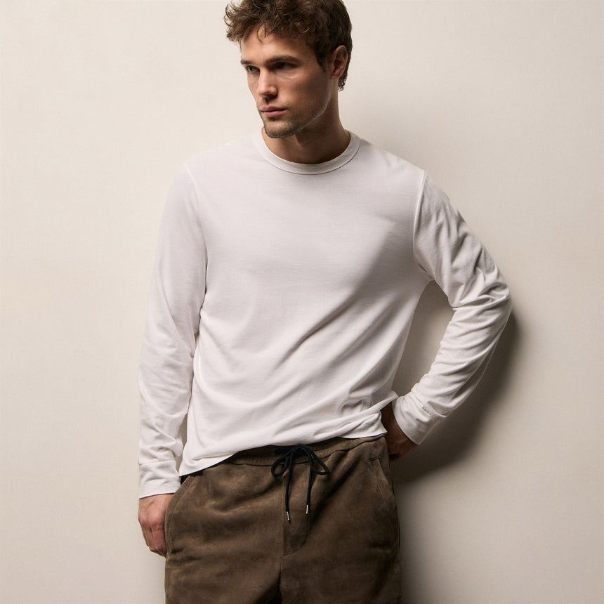 Heavy Luxe Jersey Long Sleeve in White | James Perse Los Angeles