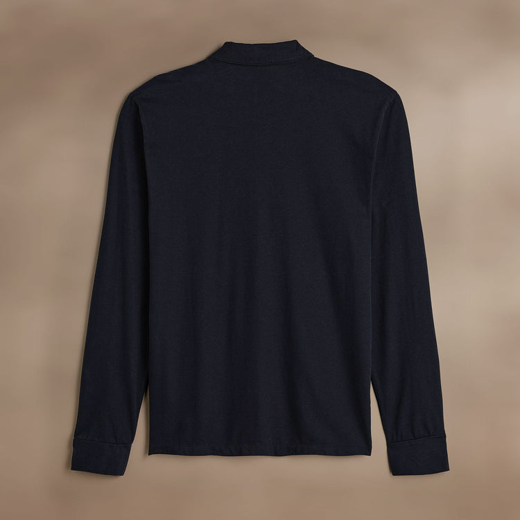 Heavy Luxe Jersey Long Sleeve Polo  in French Navy | James Perse Los Angeles