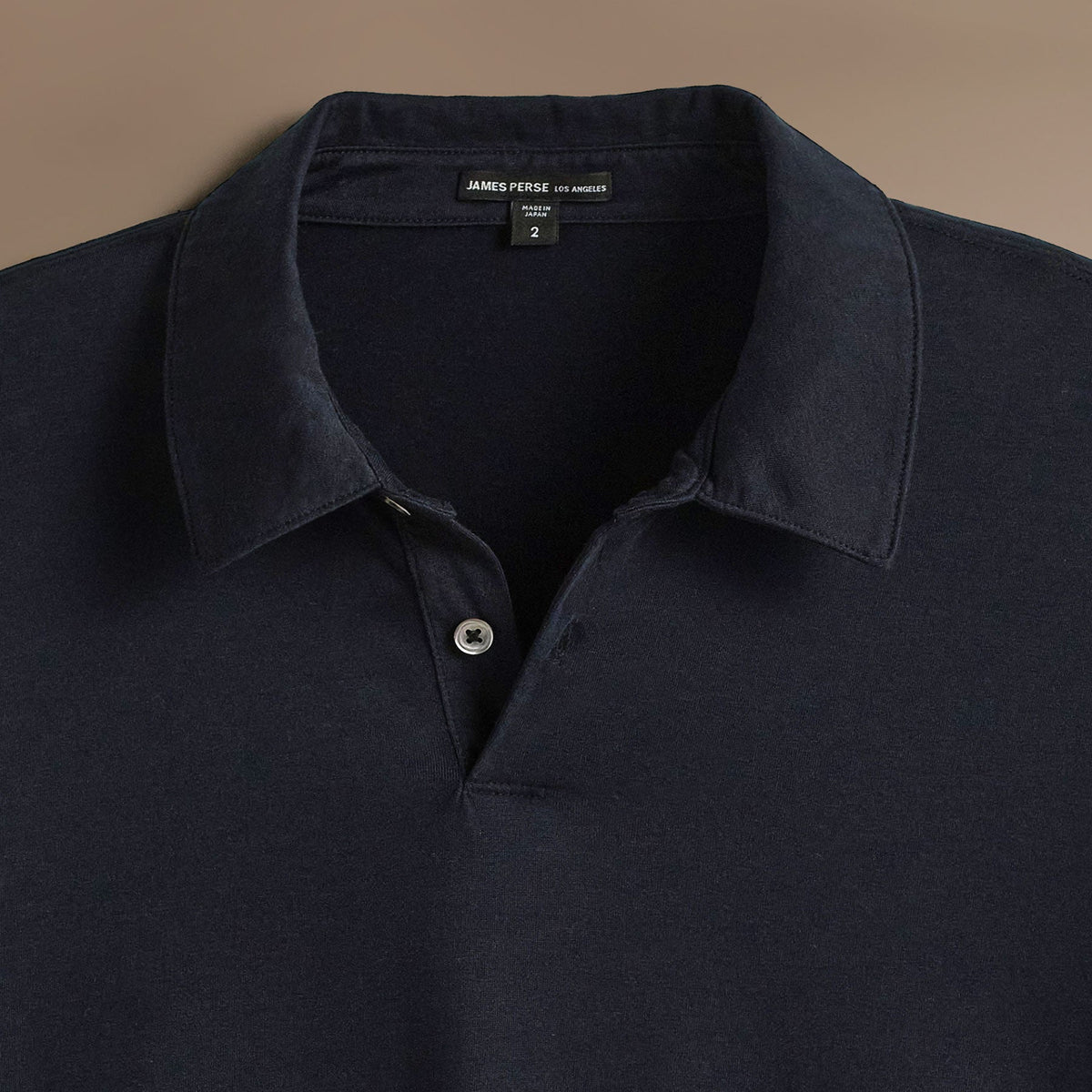 Heavy Luxe Jersey Long Sleeve Polo  in French Navy | James Perse Los Angeles