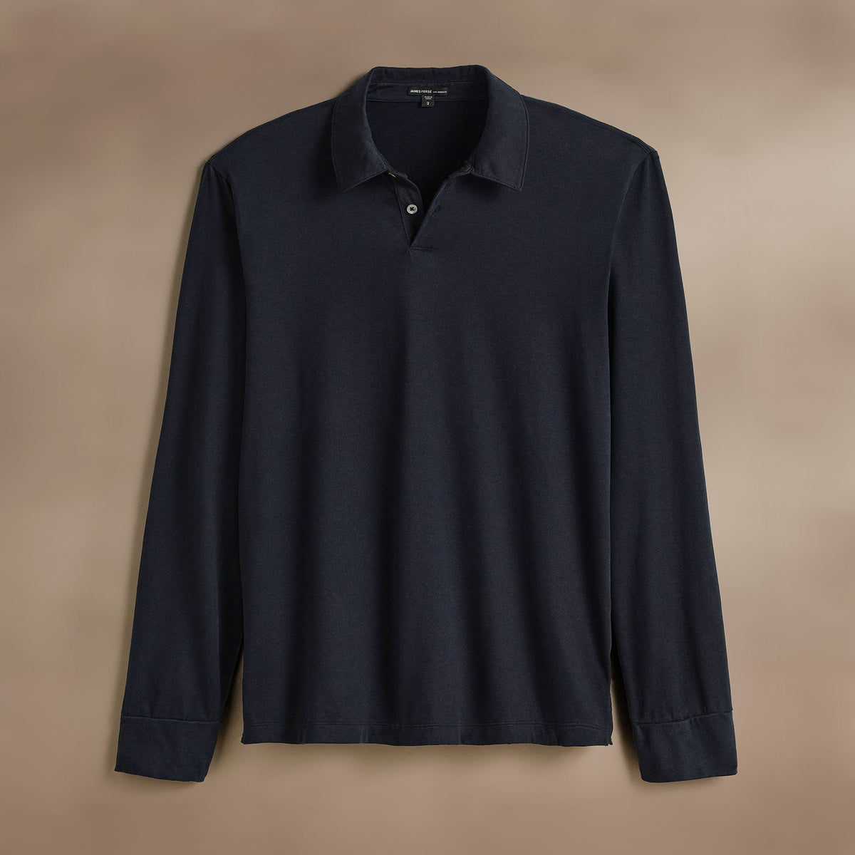 Heavy Luxe Jersey Long Sleeve Polo  in French Navy | James Perse Los Angeles
