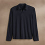 Heavy Luxe Jersey Long Sleeve Polo  in French Navy | James Perse Los Angeles