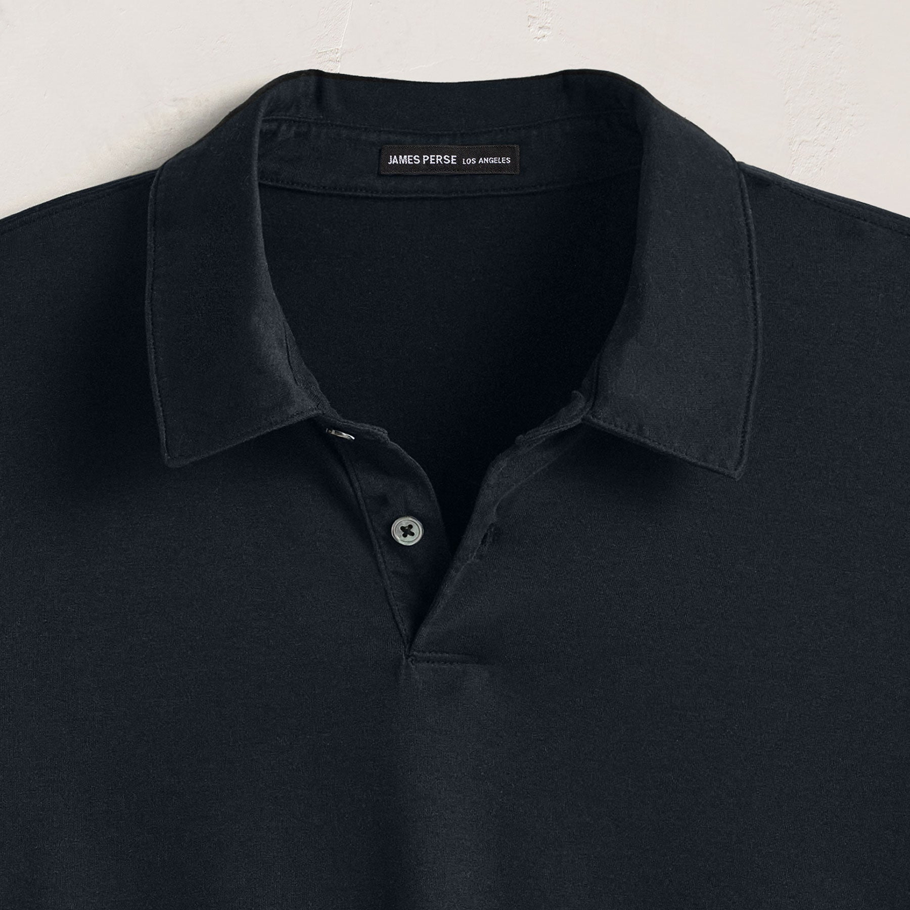 Heavy Luxe Jersey Long Sleeve Polo in French Navy | James Perse Los Angeles