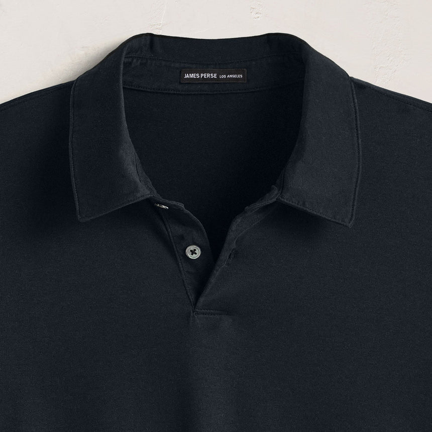 Heavy Luxe Jersey Long Sleeve Polo in French Navy | James Perse Los Angeles