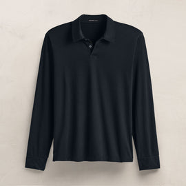 Heavy Luxe Jersey Long Sleeve Polo in French Navy | James Perse Los Angeles