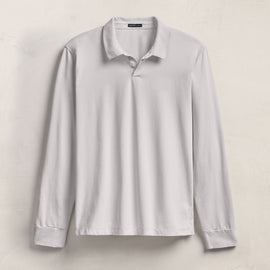 Heavy Luxe Jersey Long Sleeve Polo in Light Mist | James Perse Los Angeles