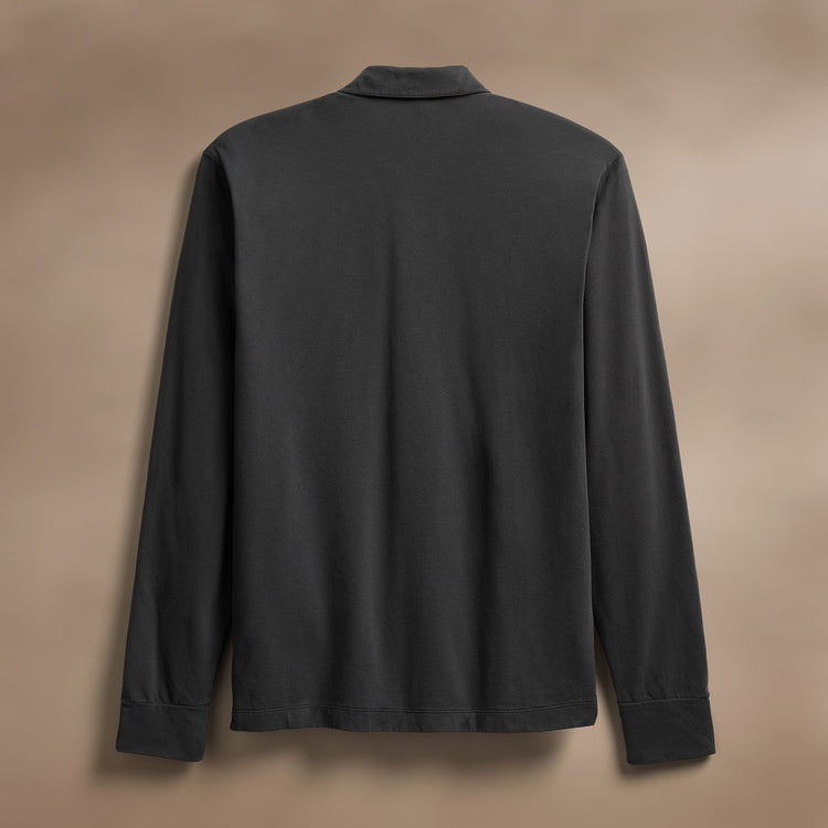 Heavy Luxe Jersey Long Sleeve Polo in Magma | James Perse Los Angeles