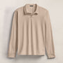 Heavy Luxe Jersey Long Sleeve Polo in Stone | James Perse Los Angeles