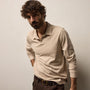 Heavy Luxe Jersey Long Sleeve Polo in Stone | James Perse Los Angeles