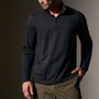 Luxury Organic Jersey Half Zip in Black | James Perse Los Angeles