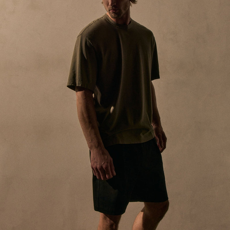 Heavy Luxe Jersey Oversized Crew in Birch | James Perse Los Angeles