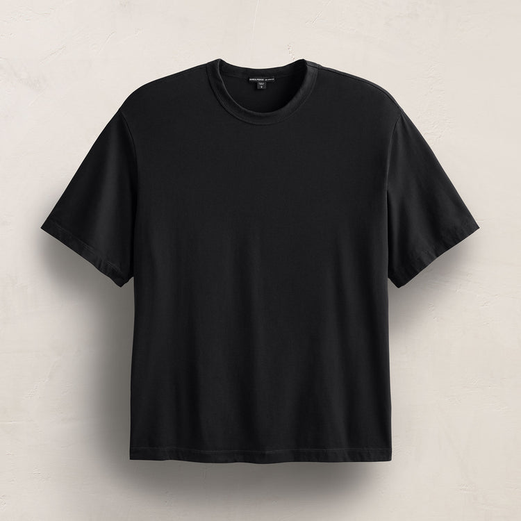 Heavy Luxe Jersey Oversized Crew in Black | James Perse Los Angeles