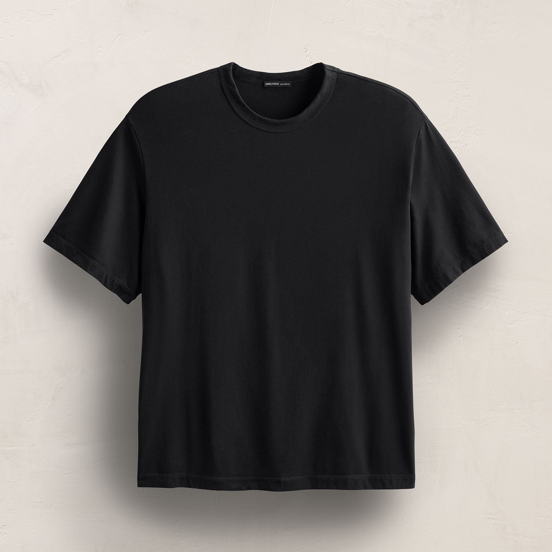Heavy Luxe Jersey Oversized Crew in Black | James Perse Los Angeles