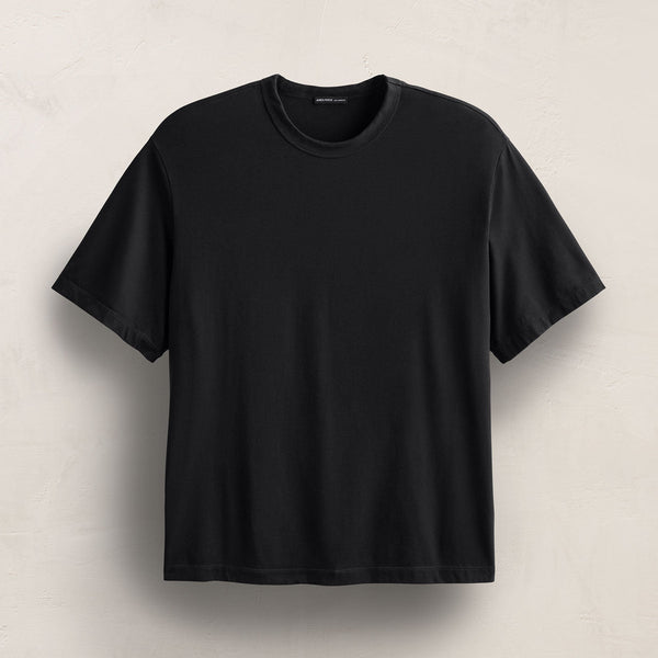 Heavy Luxe Jersey Oversized Crew in Black | James Perse Los Angeles