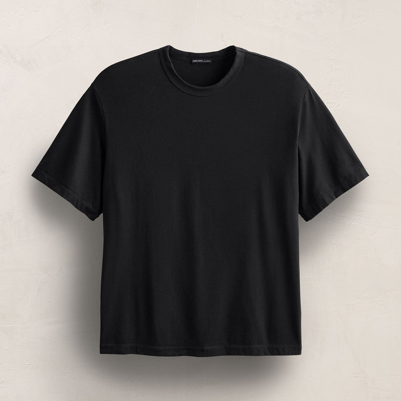 Heavy Luxe Jersey Oversized Crew in Black | James Perse Los Angeles
