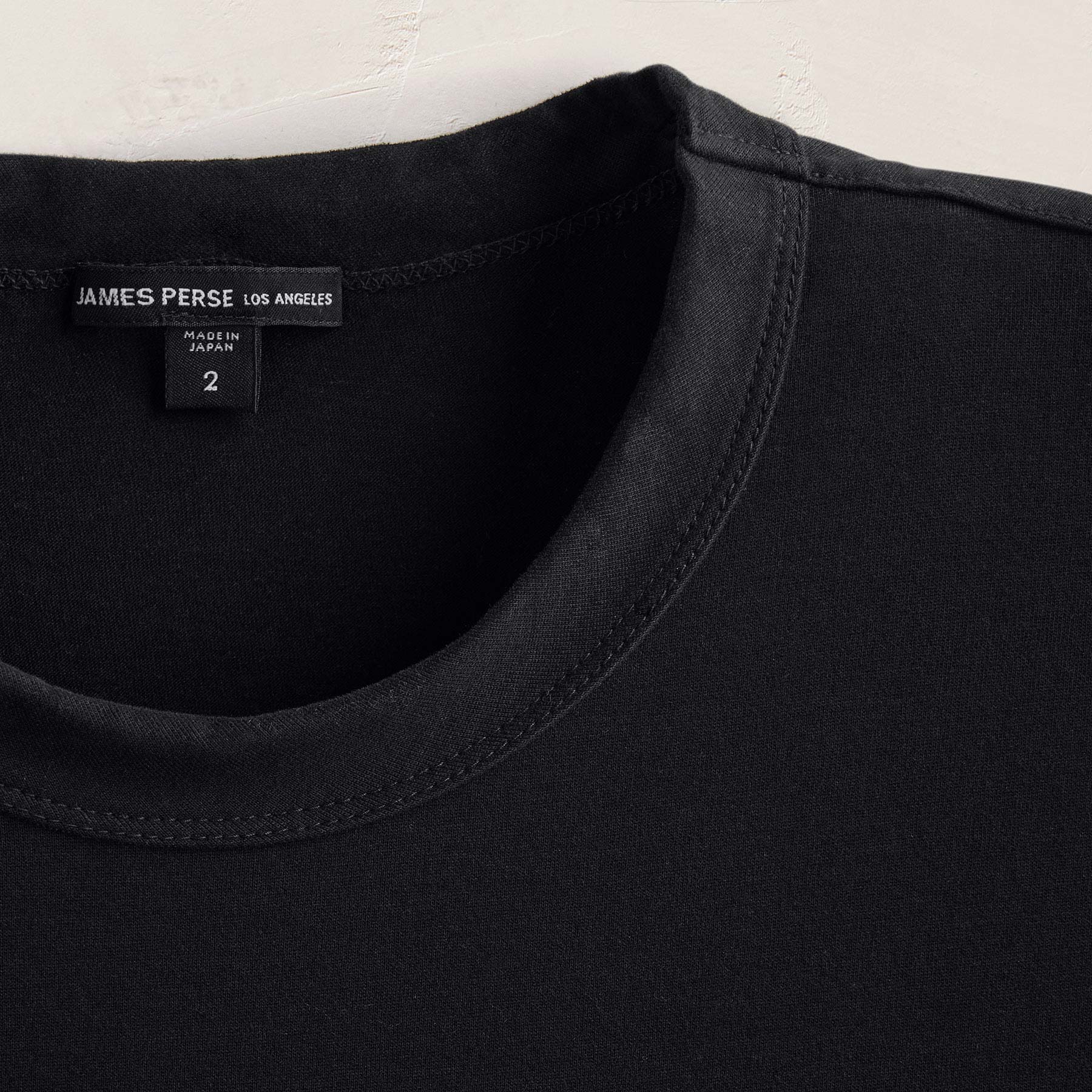 Heavy Luxe Jersey Oversized Crew in Black | James Perse Los Angeles FLAT