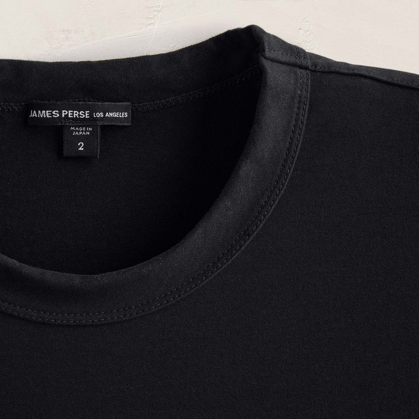 Heavy Luxe Jersey Oversized Crew in Black | James Perse Los Angeles FLAT