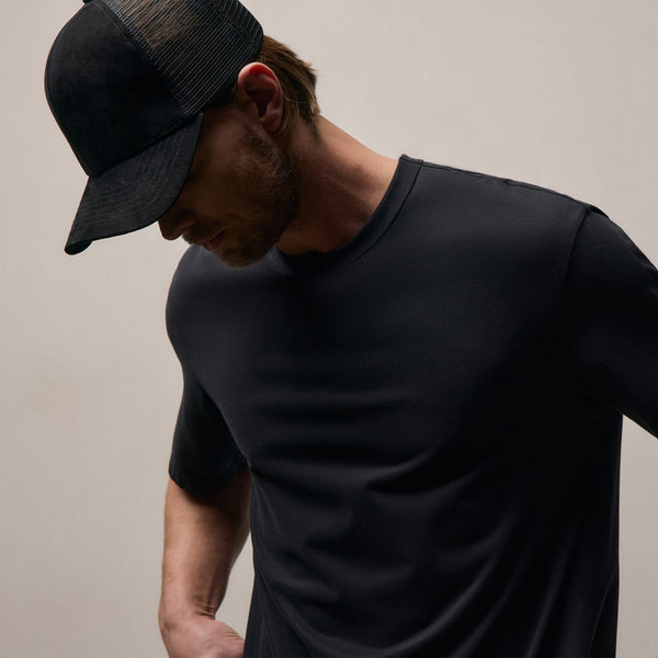 Heavy Luxe Jersey Oversized Crew in Black | James Perse Los Angeles