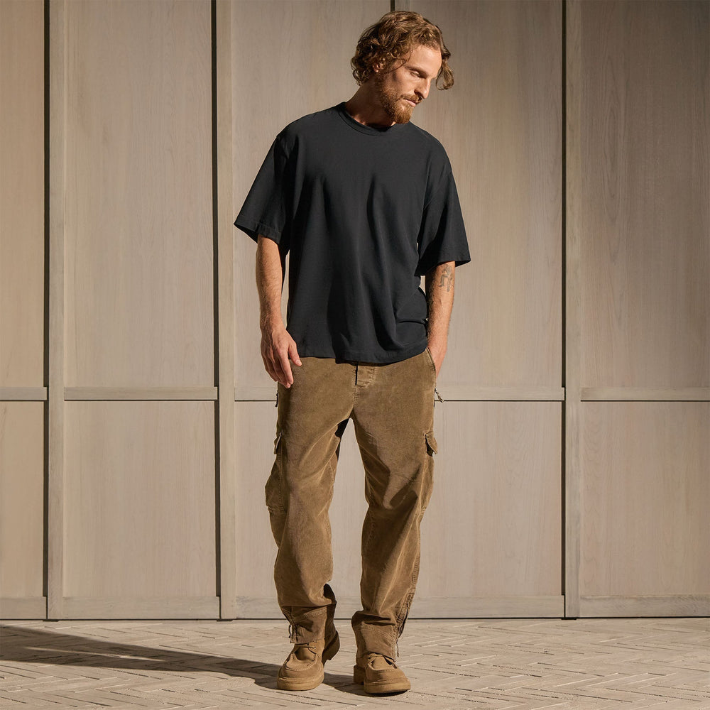 Heavy Luxe Jersey Oversized Crew in Black | James Perse Los Angeles