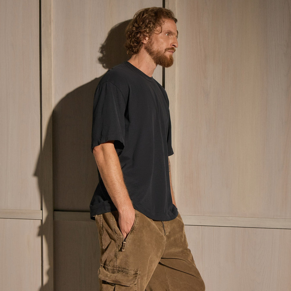 Heavy Luxe Jersey Oversized Crew in Black | James Perse Los Angeles
