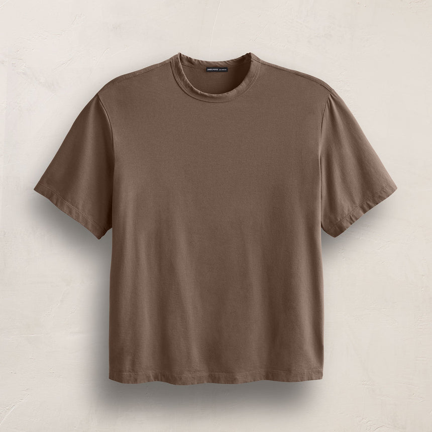 Heavy Luxe Jersey Oversized Crew in Caribou | James Perse Los Angeles