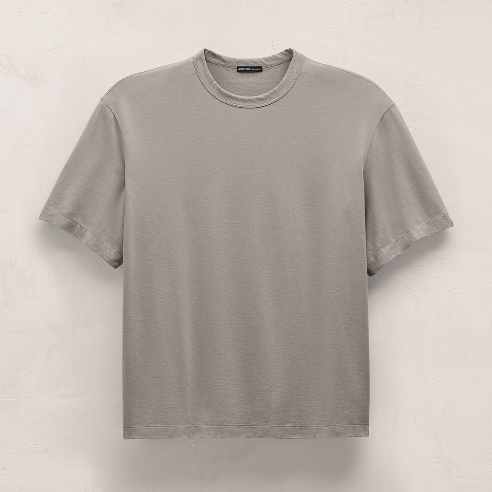 Heavy Luxe Jersey Oversized Crew in Fog | James Perse Los Angeles