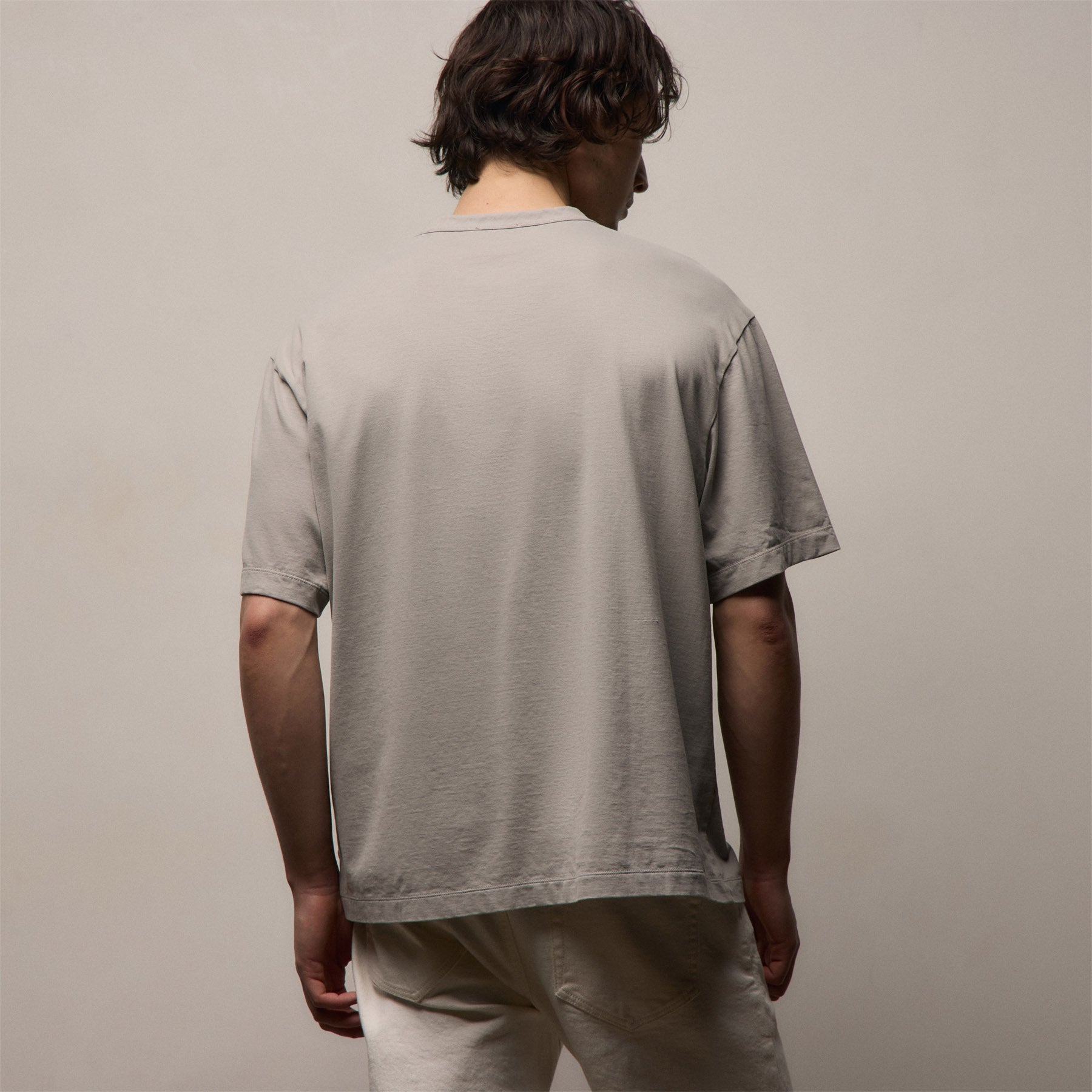 Heavy Luxe Jersey Oversized Crew in Fog | James Perse Los Angeles