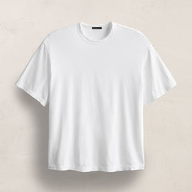 Heavy Luxe Jersey Oversized Crew in White | James Perse Los Angeles