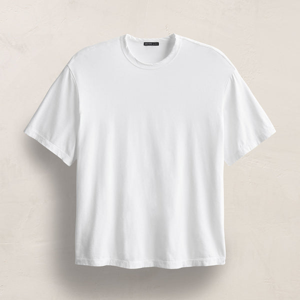 Heavy Luxe Jersey Oversized Crew in White | James Perse Los Angeles