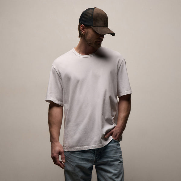 Heavy Luxe Jersey Oversized Crew in White | James Perse Los Angeles