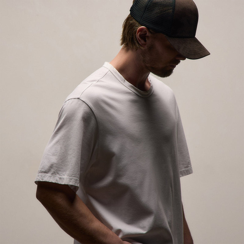 Heavy Luxe Jersey Oversized Crew in White | James Perse Los Angeles