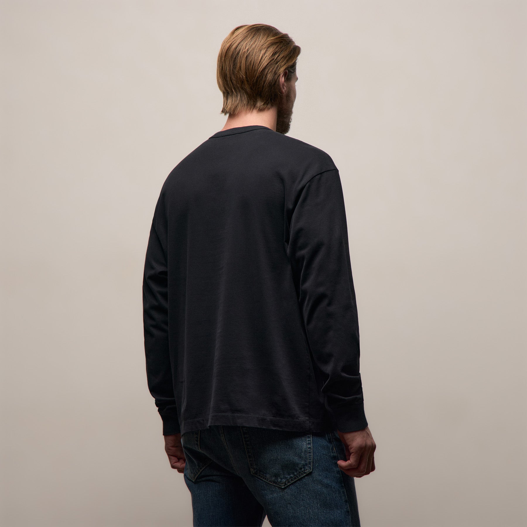 Heavy Luxe Jersey Oversized Long Sleeve - Black | James Perse Los
