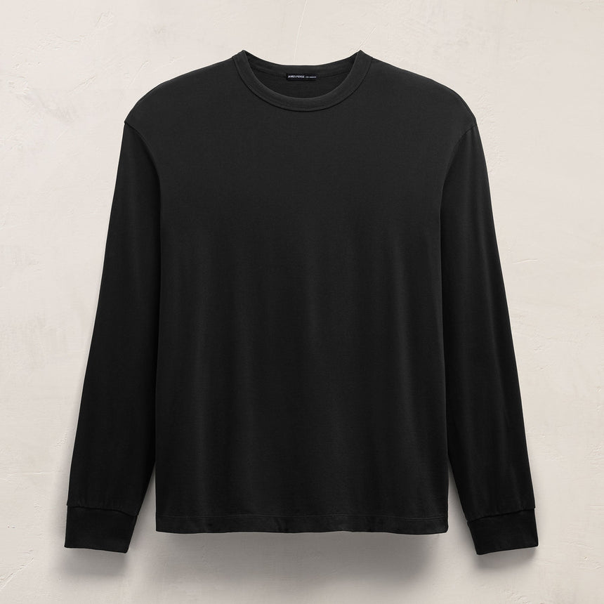 Heavy Luxe Jersey Oversized Long Sleeve in Black | James Perse Los Angeles