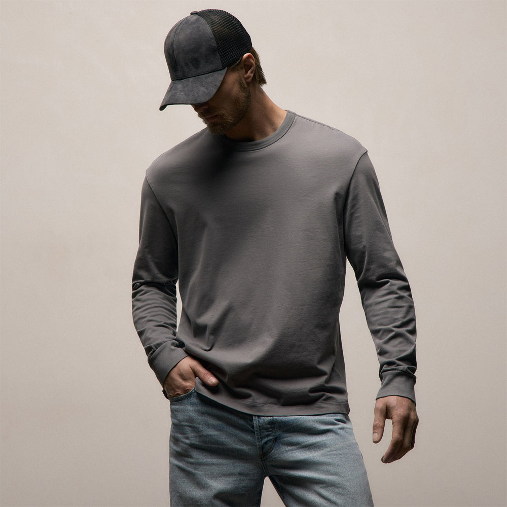 Heavy Luxe Jersey Oversized Long Sleeve in Cavalry | James Perse Los Angeles