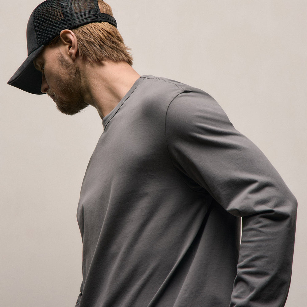 Heavy Luxe Jersey Oversized Long Sleeve in Cavalry | James Perse Los Angeles