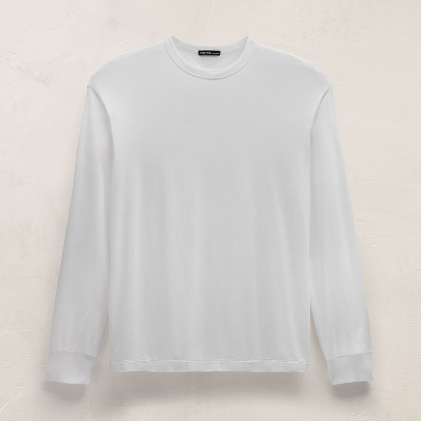 Heavy Luxe Jersey Oversized Long Sleeve in White | James Perse Los Angeles
