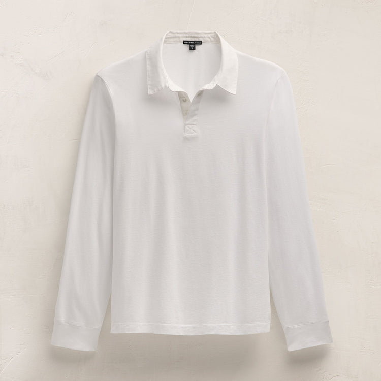 Heavy Luxe Rugby Polo in White | James Perse Los Angeles
