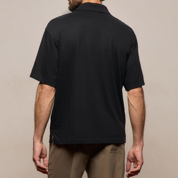 Heavy Luxe Jersey Oversized Polo in Black | James Perse Los Angeles