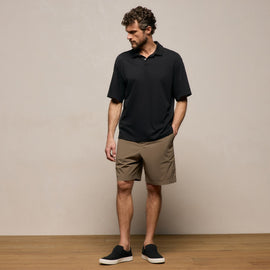 Heavy Luxe Jersey Oversized Polo in Black | James Perse Los Angeles