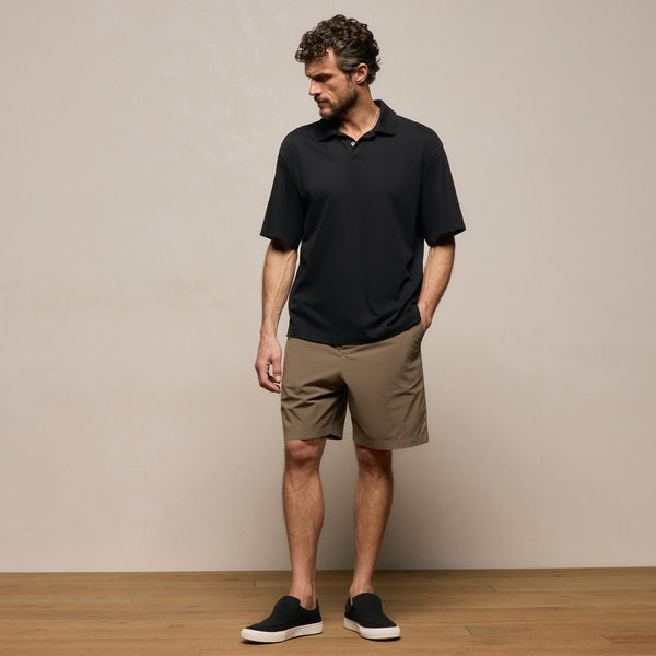 Heavy Luxe Jersey Oversized Polo in Black | James Perse Los Angeles