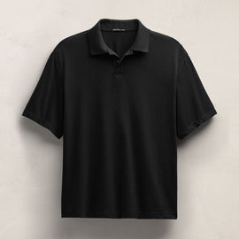 Heavy Luxe Jersey Oversized Polo in Black | James Perse Los Angeles