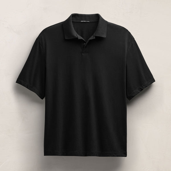 Heavy Luxe Jersey Oversized Polo in Black | James Perse Los Angeles