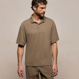 Heavy Luxe Jersey Oversized Polo in Light Olive | James Perse Los Angeles